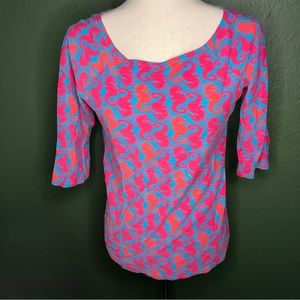 Lilly Pulitzer Hold Your Horses 3/4 sleeve top